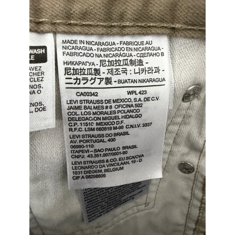 Levis 505 Regular Fit Straight Leg Khaki Tan Pants Mens 33x30